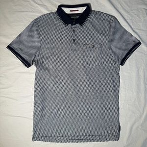 Ted Baker Patterned Blue Polo